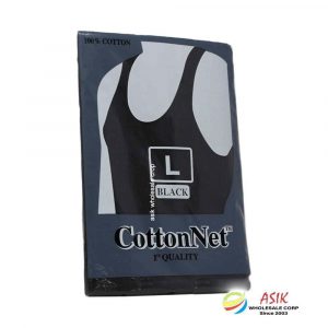 Cotton Net Men’s A-Shirt Black Large