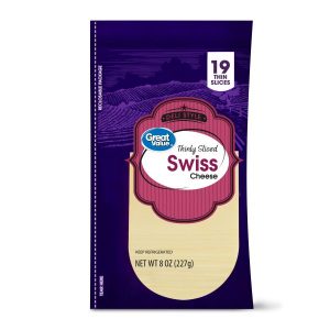Great Value Sliced Swiss Cheese 8oz