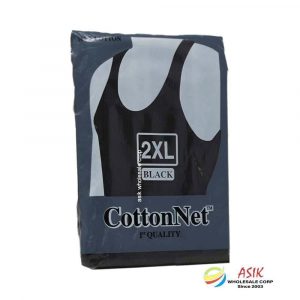 Cotton Net Men’s A-Shirt Black 2 Extra Large