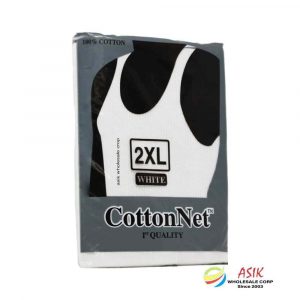 Cotton Net Men’s A-Shirt White 2 Extra Large