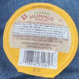 Member’s Mark Classic Hummus Singles 2.5oz
