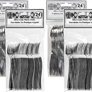 Caterer’s Corner Silver Plastic Spoons 24Pc