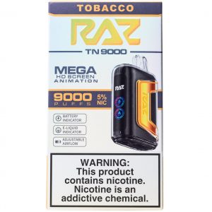 Raz Toabacco 5% Nic 9000 Puffs