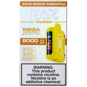 Raz Sour Mango Pineapple 5% Nic 9000 Puffs