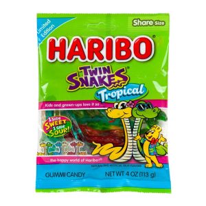 Haribo Gummi Twin Snakes Tropical 4oz
